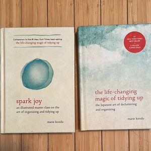 Set of 2 hardcover marie condo books spark joy magic of tidying up euc